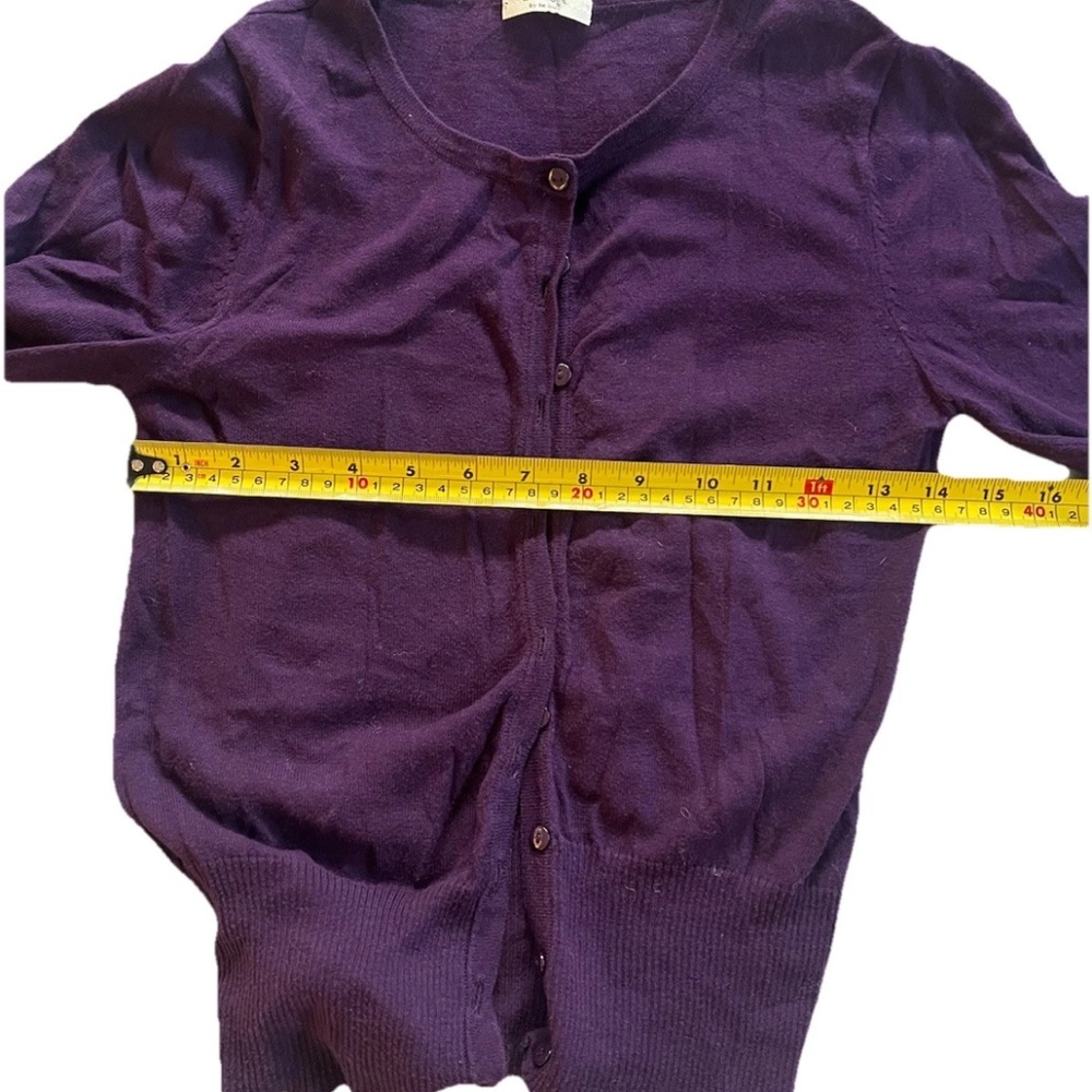 Amelia Women’s Purple Cardigan M Jewel Tone Classic Minimalist Dark Academia - Picture 5 of 7